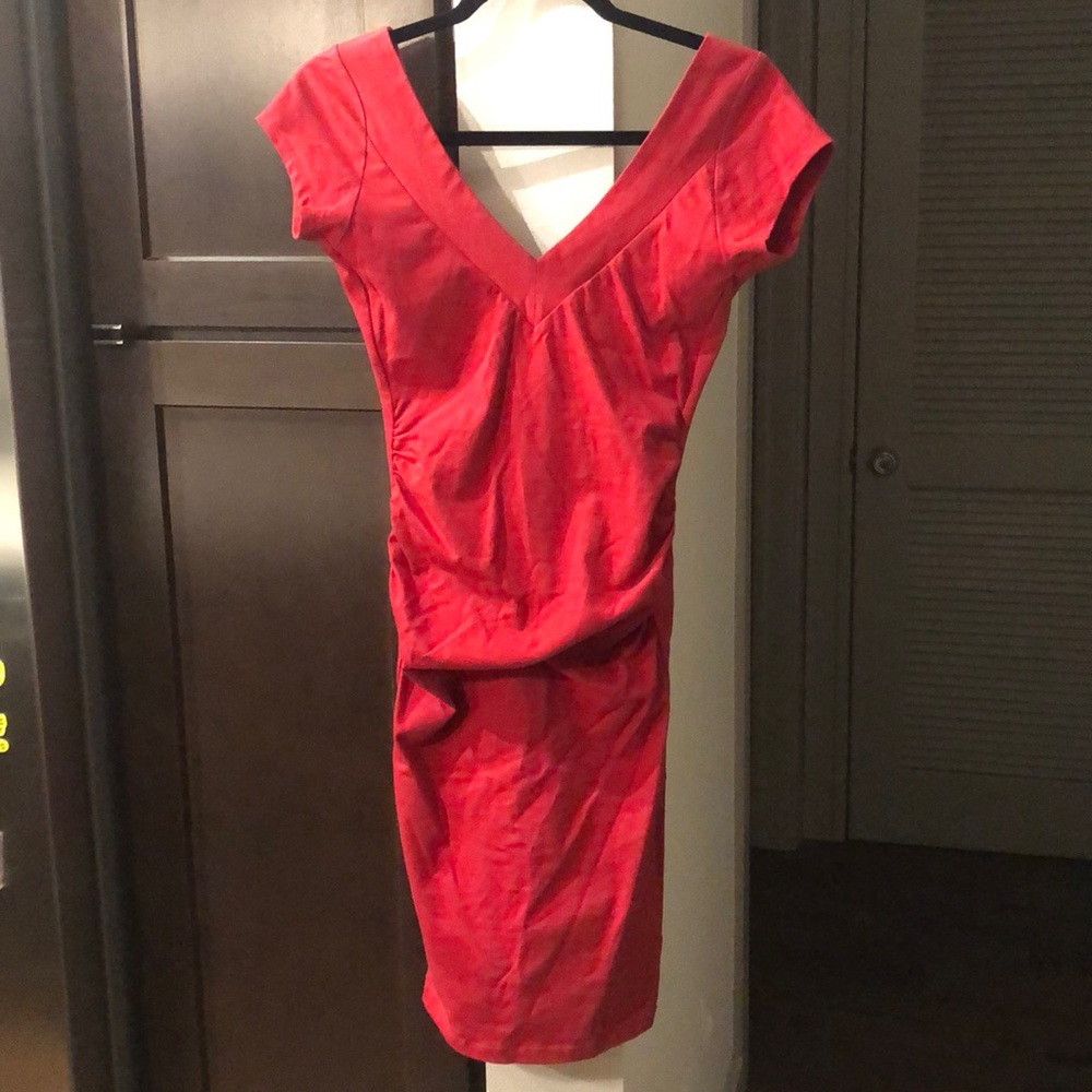 Urban Outfitters Lazerade Veda red ruched dress XS